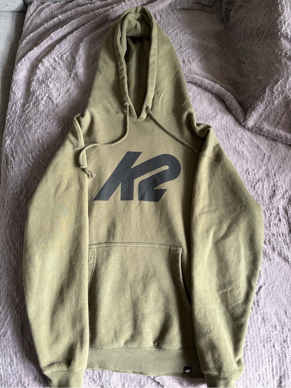 K2 Olive Green Pullover Hoodie with Logo